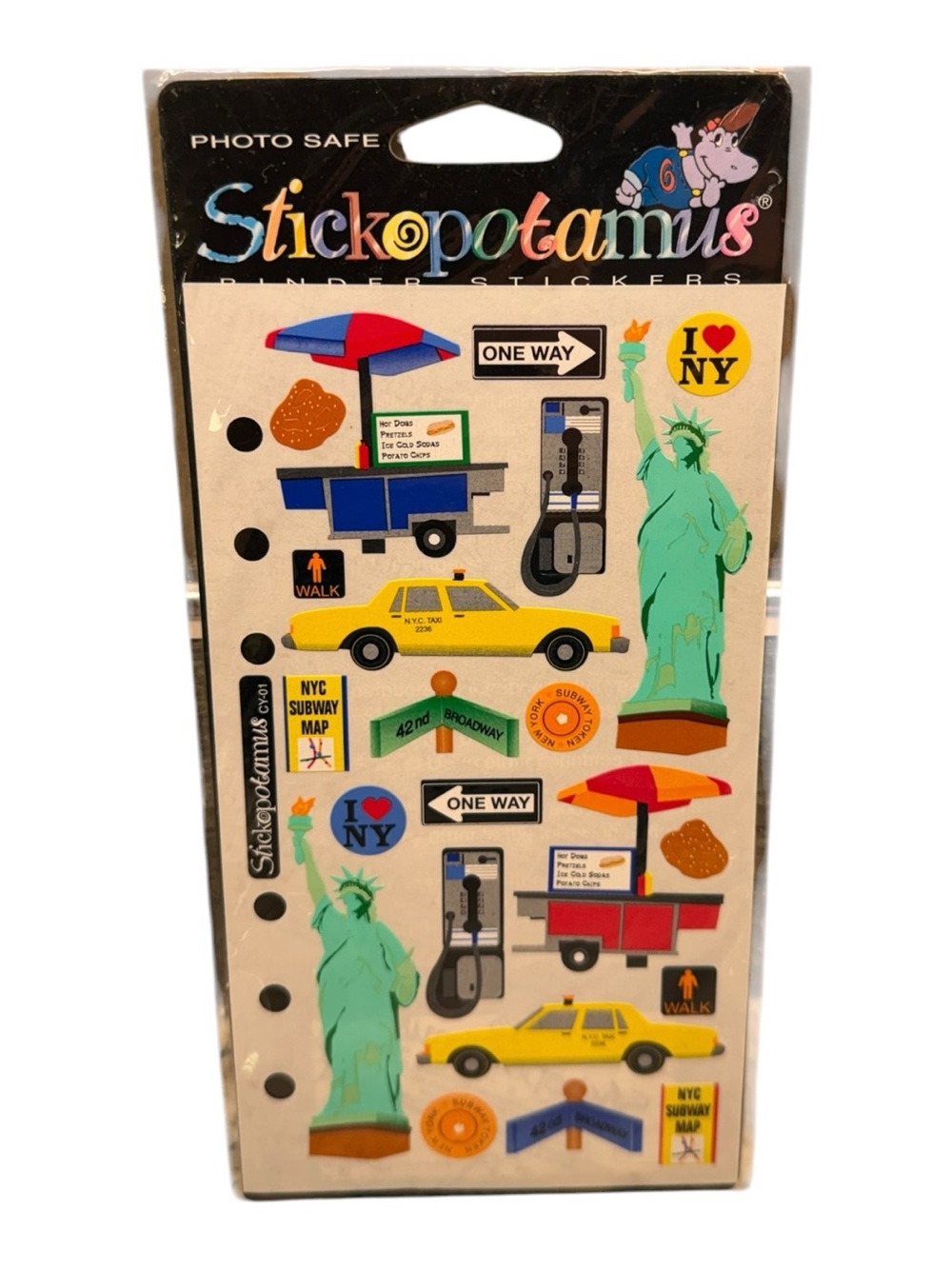 VINTAGE STICKOPOTAMUS NEW YORK SCRAPBOOK JOURNALING BINDER STICKERS CY-01